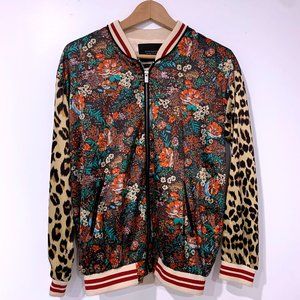 Scotch & Soda Women's Printed Satin Bomber Le Jardin D'Apus Collection